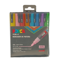 SET POSCA PC-3M 8 COLORES...