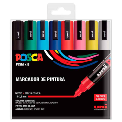 SET POSCA PC-5M 8 COLORES...