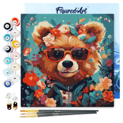 Oso de fantasía y flor...